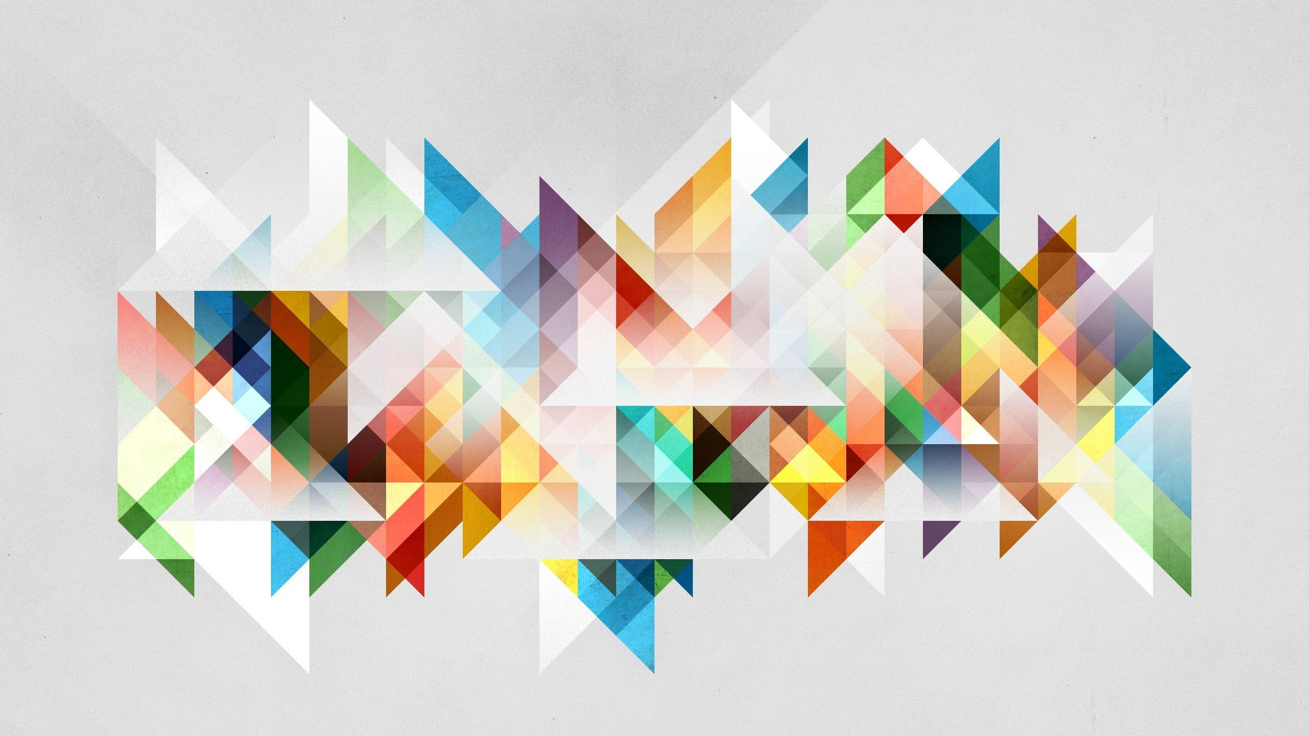 Multicolored geometric wallpaper, blue, white, and green abstract painting