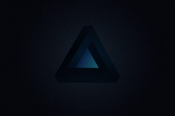 Black pyramid wallpaper, minimalism, Penrose triangle, dark, digital art