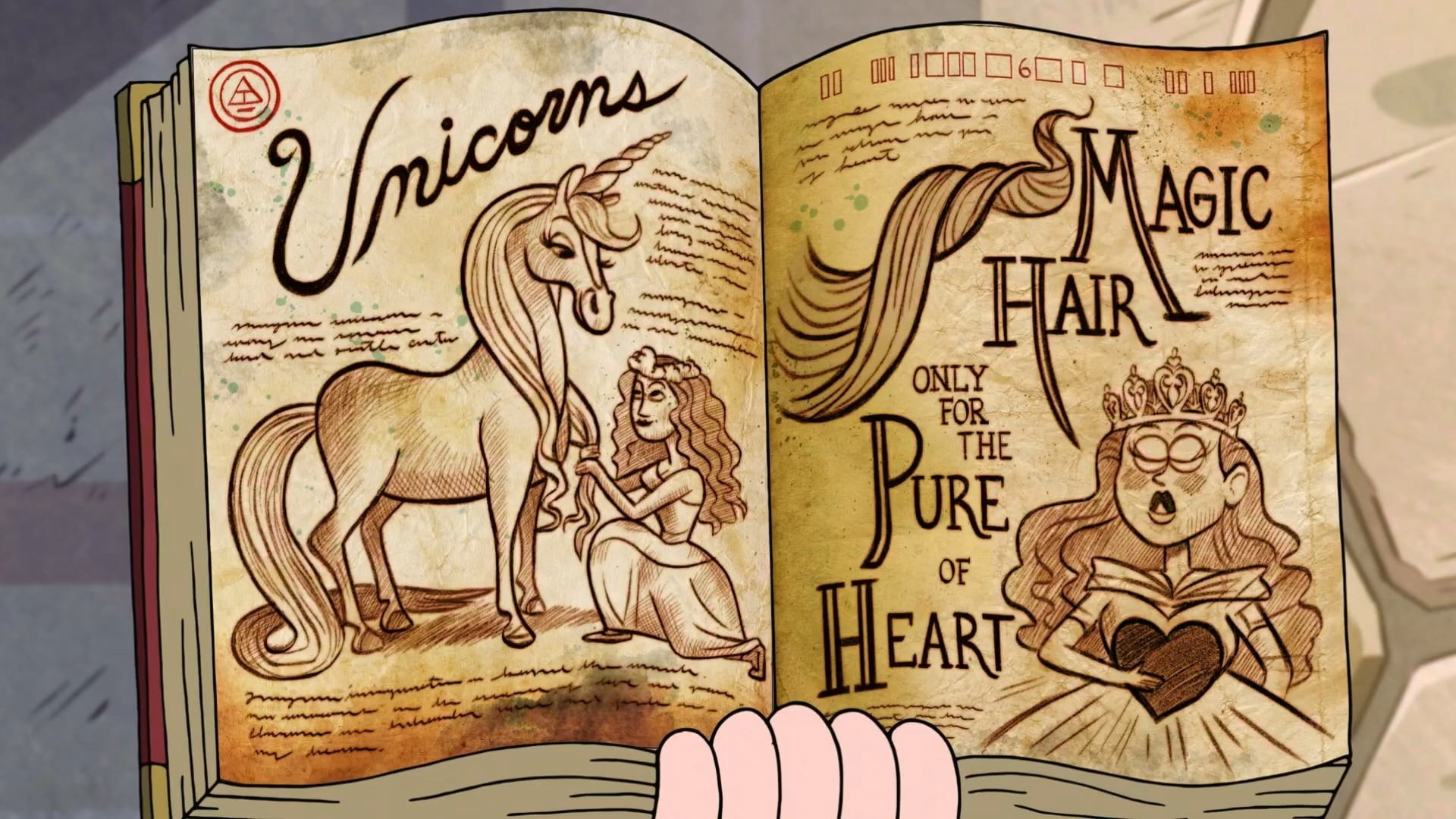 Unicrons book illustration, Gravity Falls, unicorns, text, art and craft