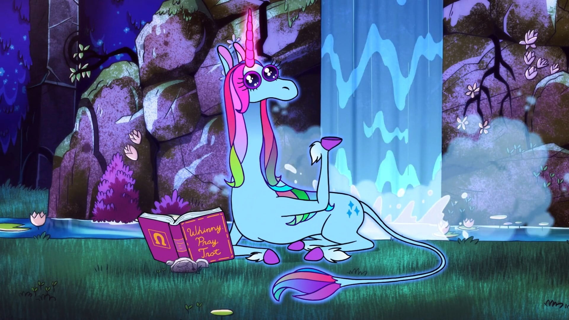 Blue and pink unicorn illustration, Gravity Falls, unicorns, no people, blue and pink unicorn illustration, Empty