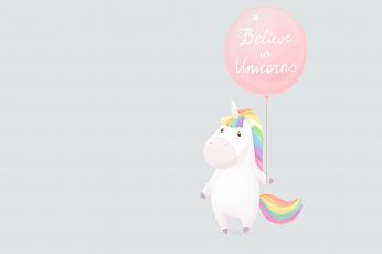 Unicorn digital artwork, unicorn wallpaper, magic, minimalism, rainbows