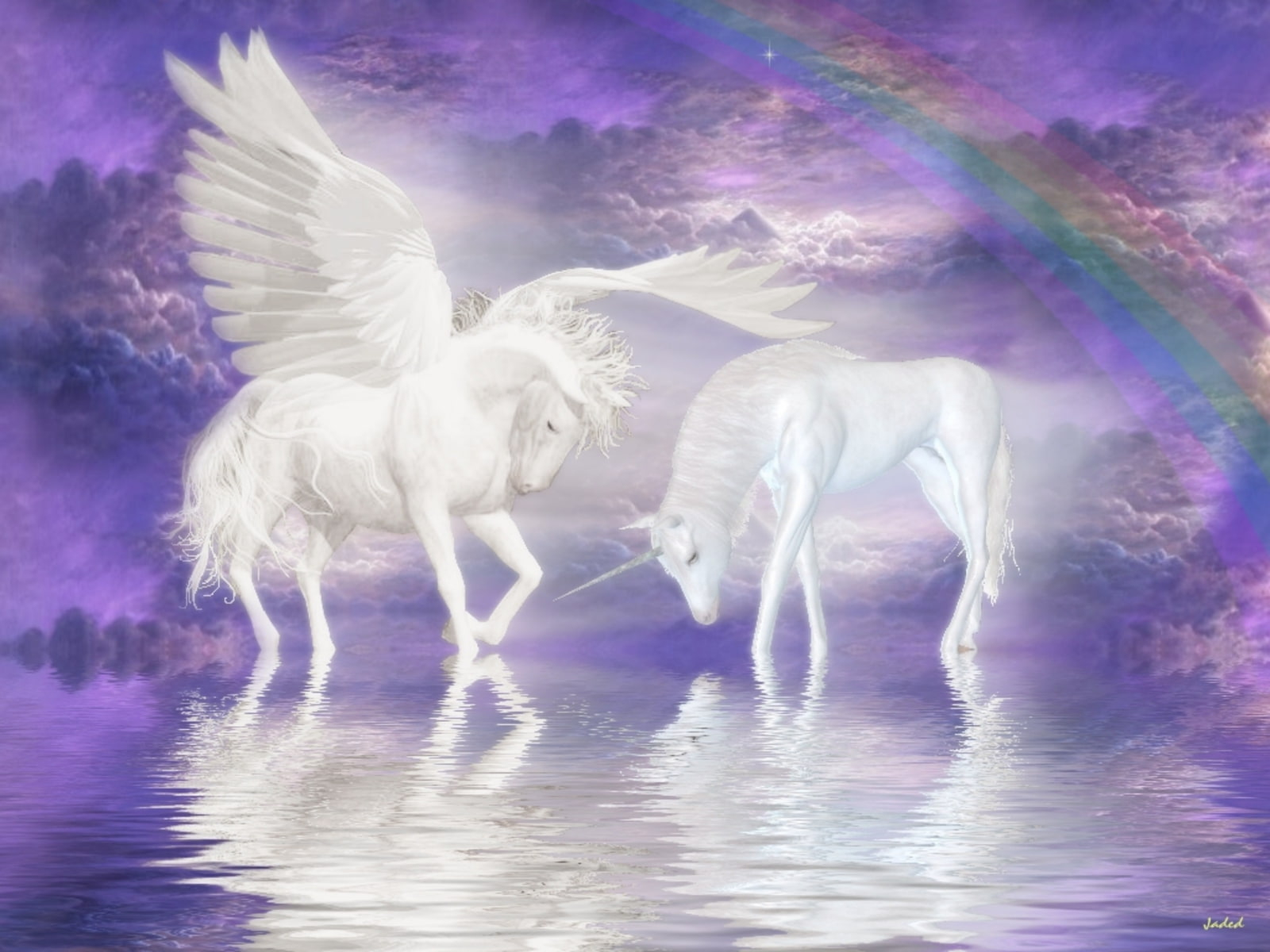 Animal, horse, magical, pegasus, unicorn wallpaper