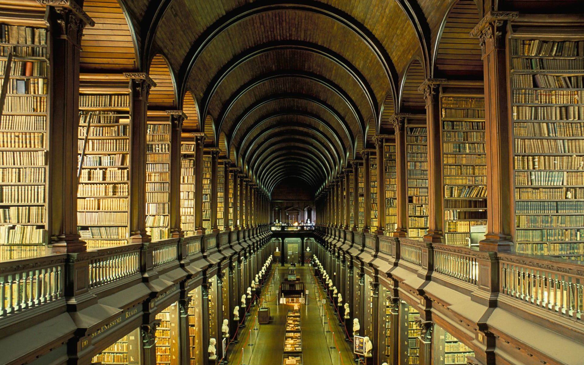Assorted book lot, books, library, architecture, shelves, Ireland wallpaper