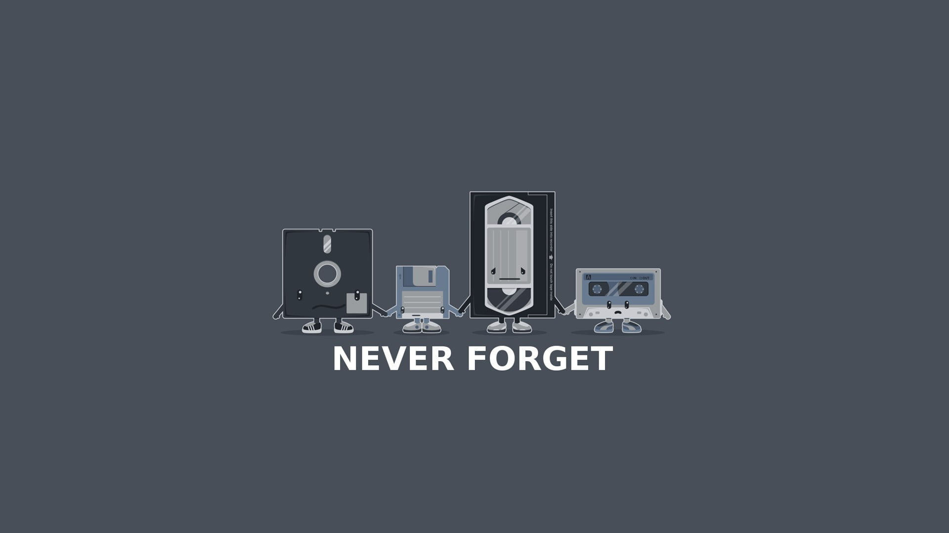Grey background with never forget text overlay, never forget text