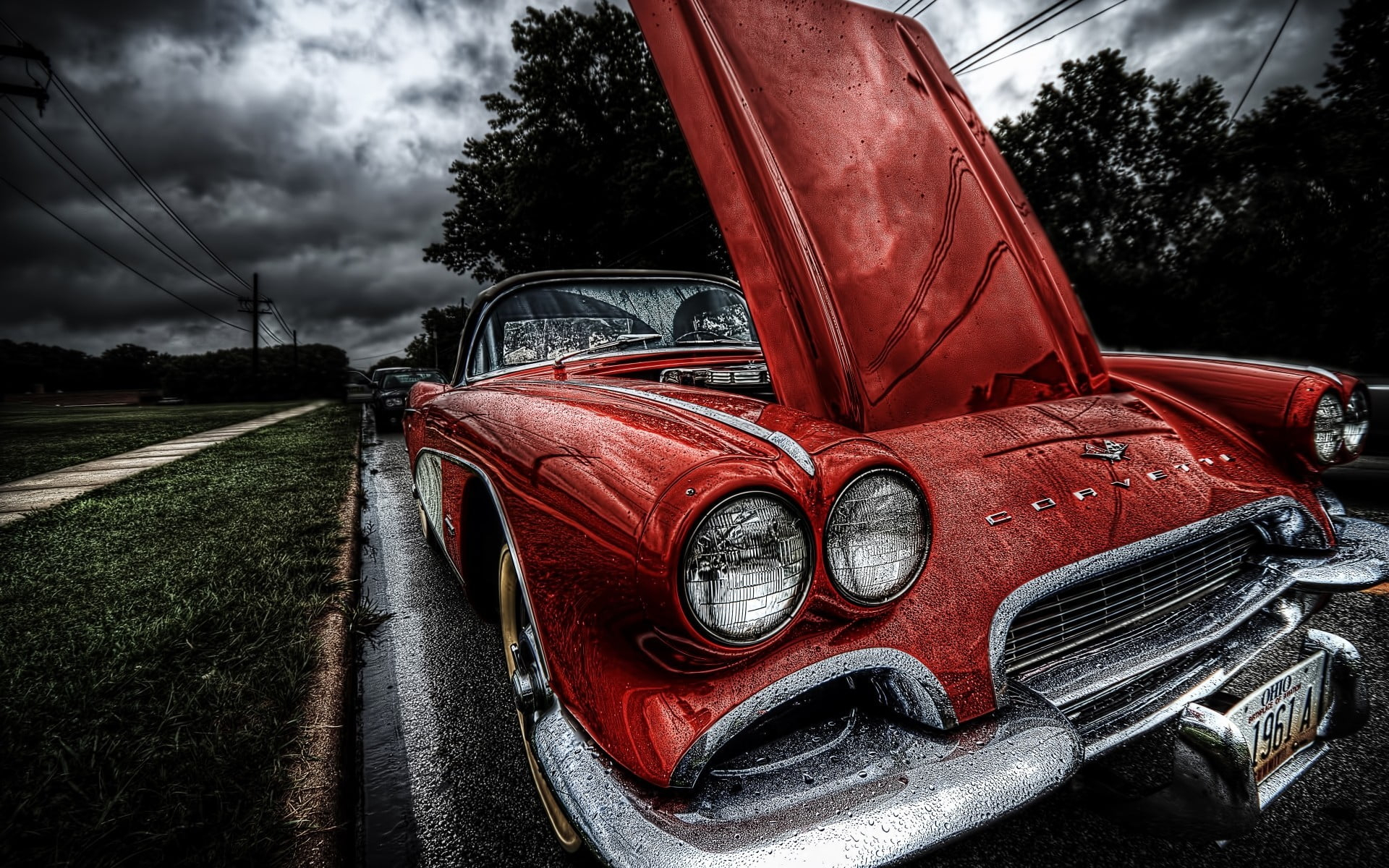 Red vehicle, old car, Corvette, 1961 Chevrolet Corvette, red cars wallpaper
