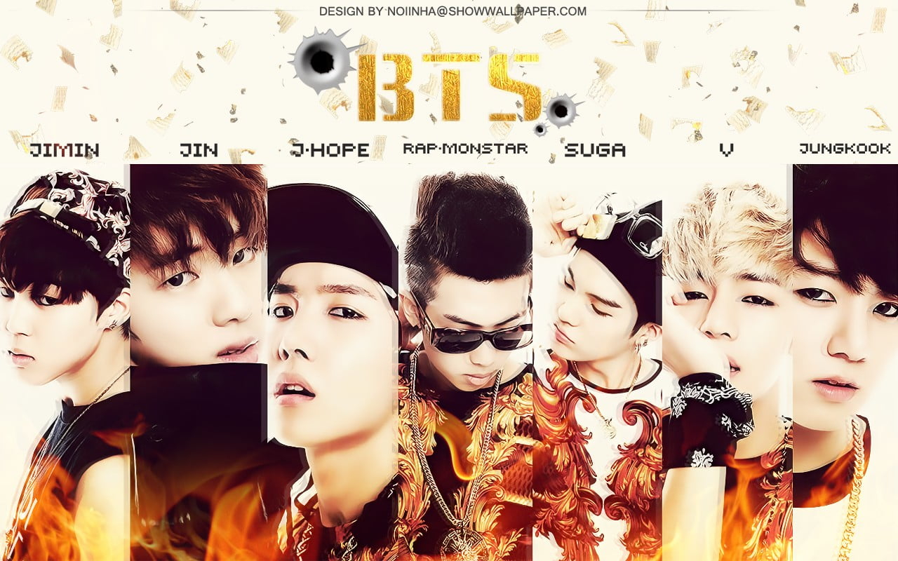 BTS poster wallpaper, K-pop, V bts, Rap Monster, Suga, Jungkook, J - Hope
