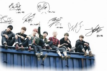 Music, BTS wallpaper, real people, sitting, group of people, casual clothing