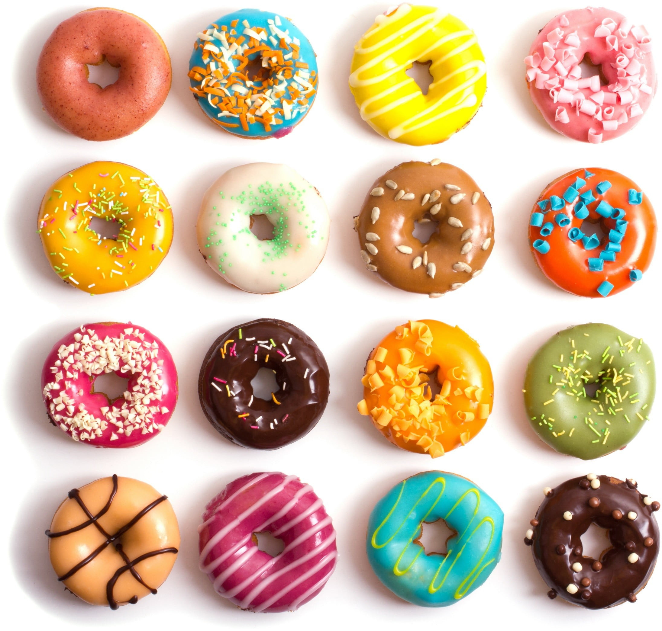 Assorted-flavor doughnuts, donut, food, sprinkles, sweet, food and drink wallpaper