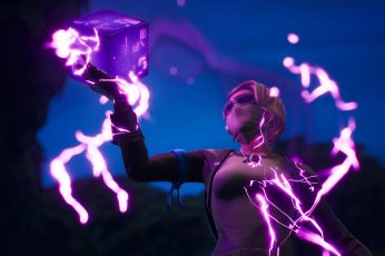 Fortnite wallpaper, Battle Royale, video games, one person, illuminated