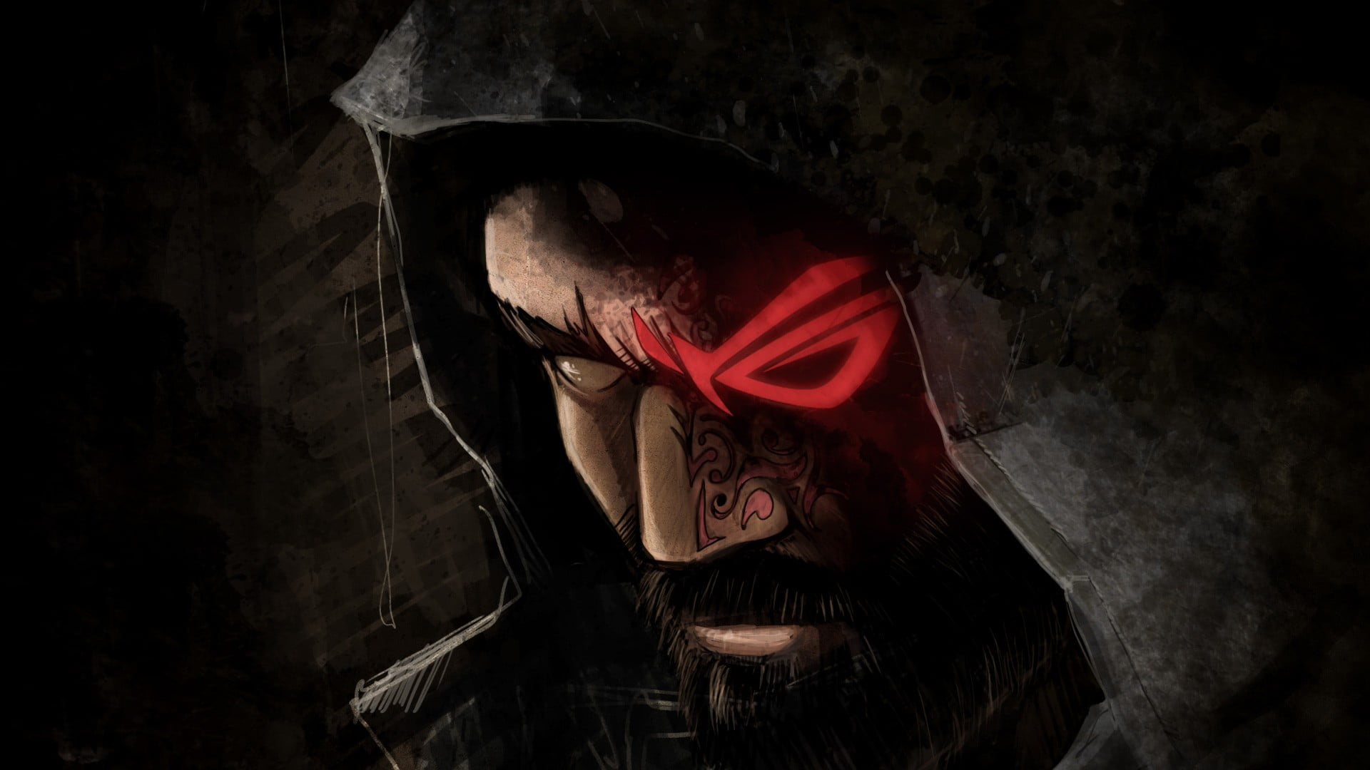 Man wearing hood wallpaper, Republic of Gamers, ASUS, fantasy art