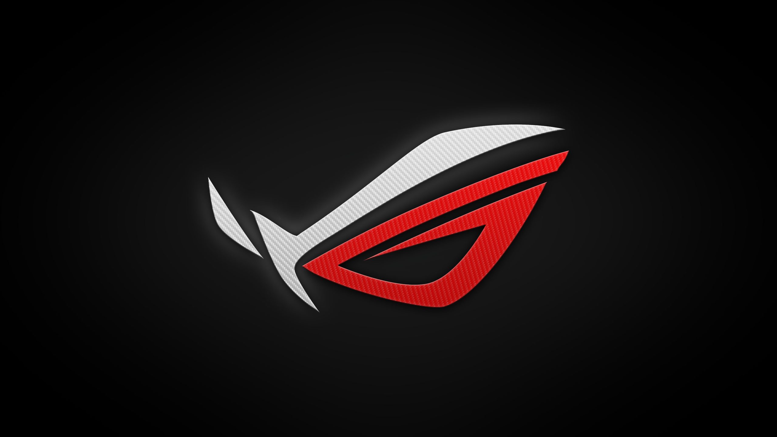 Asus ROG logo, Republic of Gamers, black background, illuminated