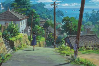 Wallpaper girl anime character, illustration, city, landscape, anime girls