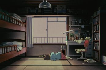 Wallpaper anime, anime girls, Studio Ghibli, Whisper of the Heart, room