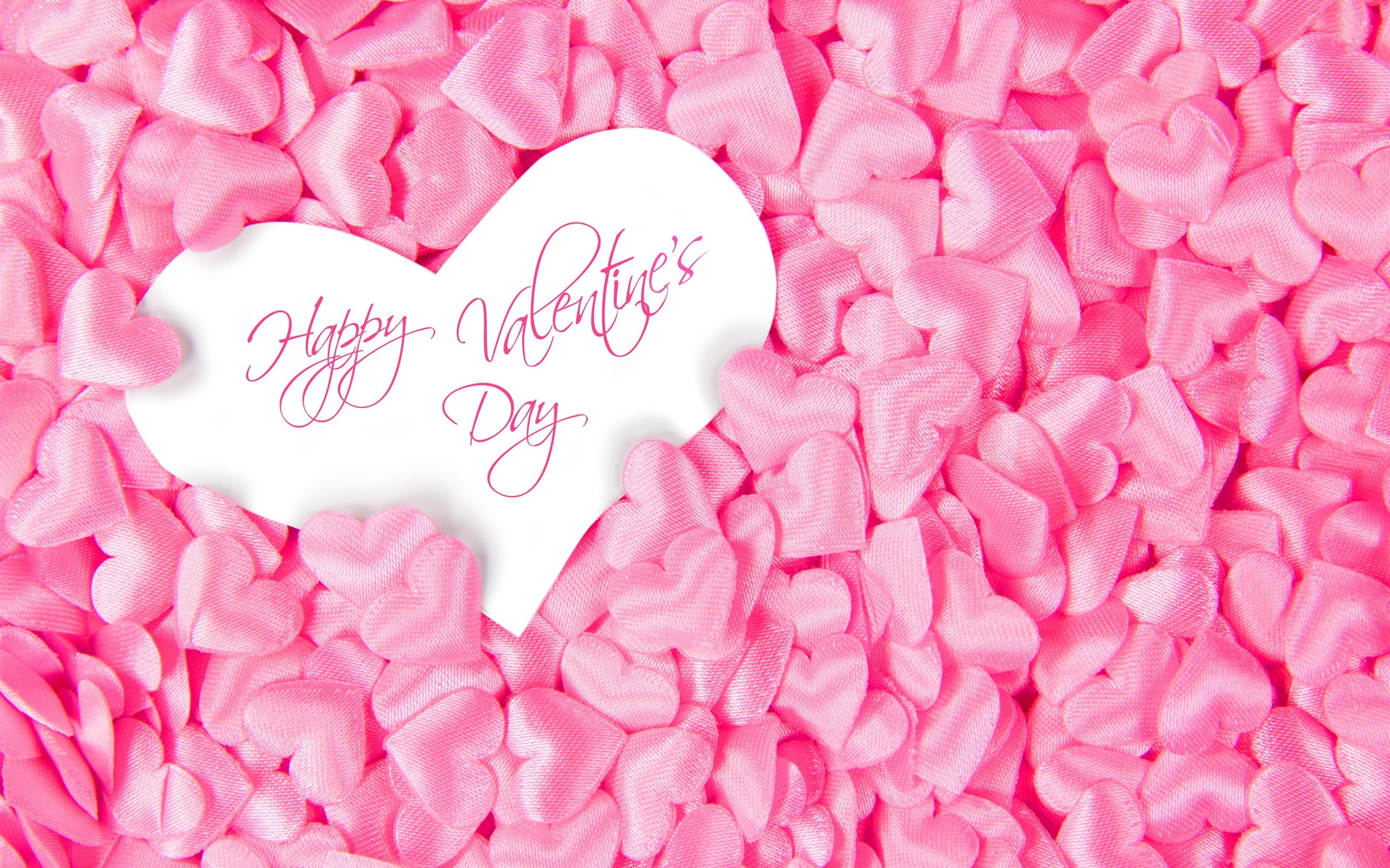 Wallpaper Happy Valentine's Day, many pink love hearts