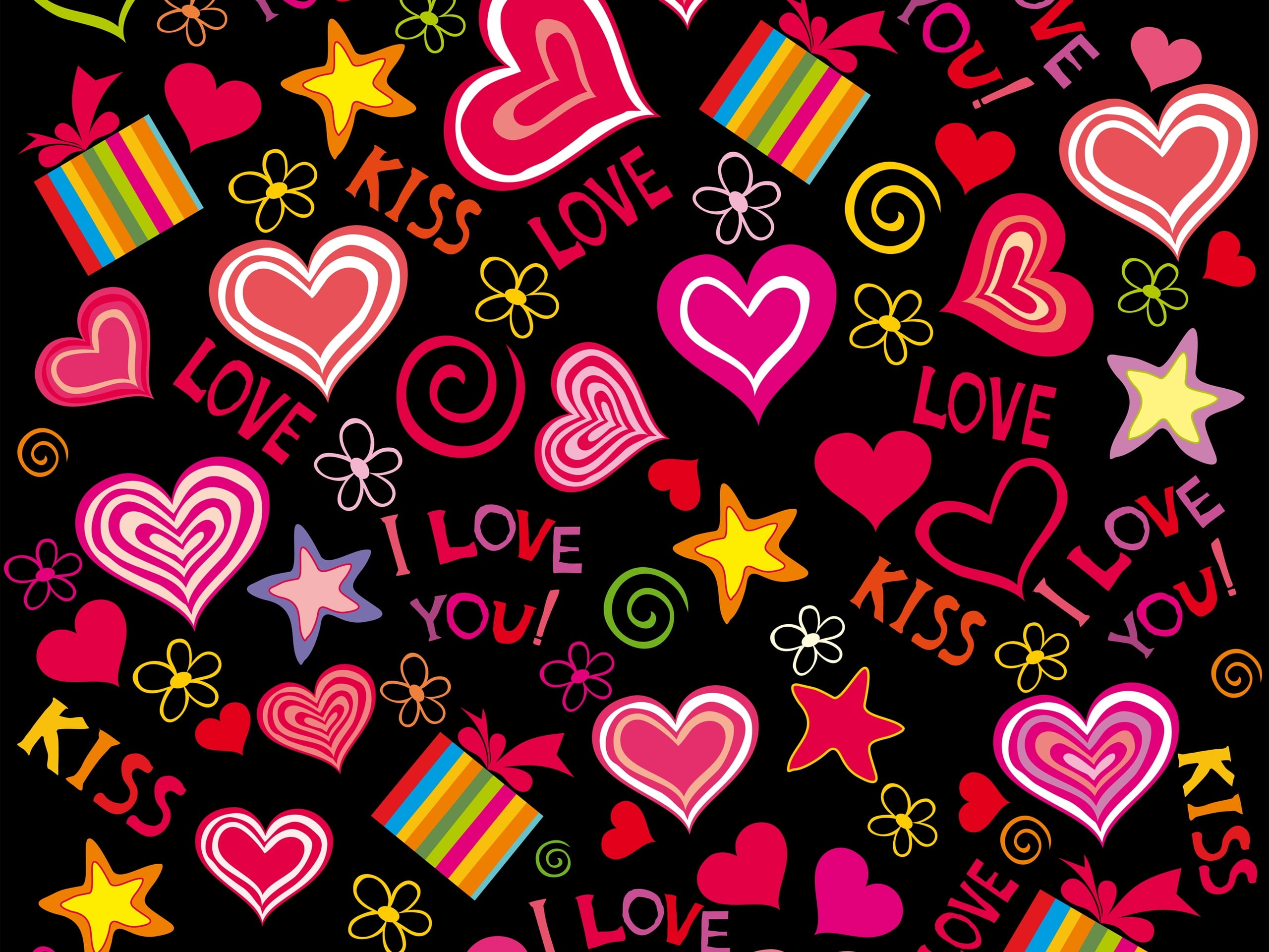 Love hearts, vector, romantic, Valentine day wallpaper
