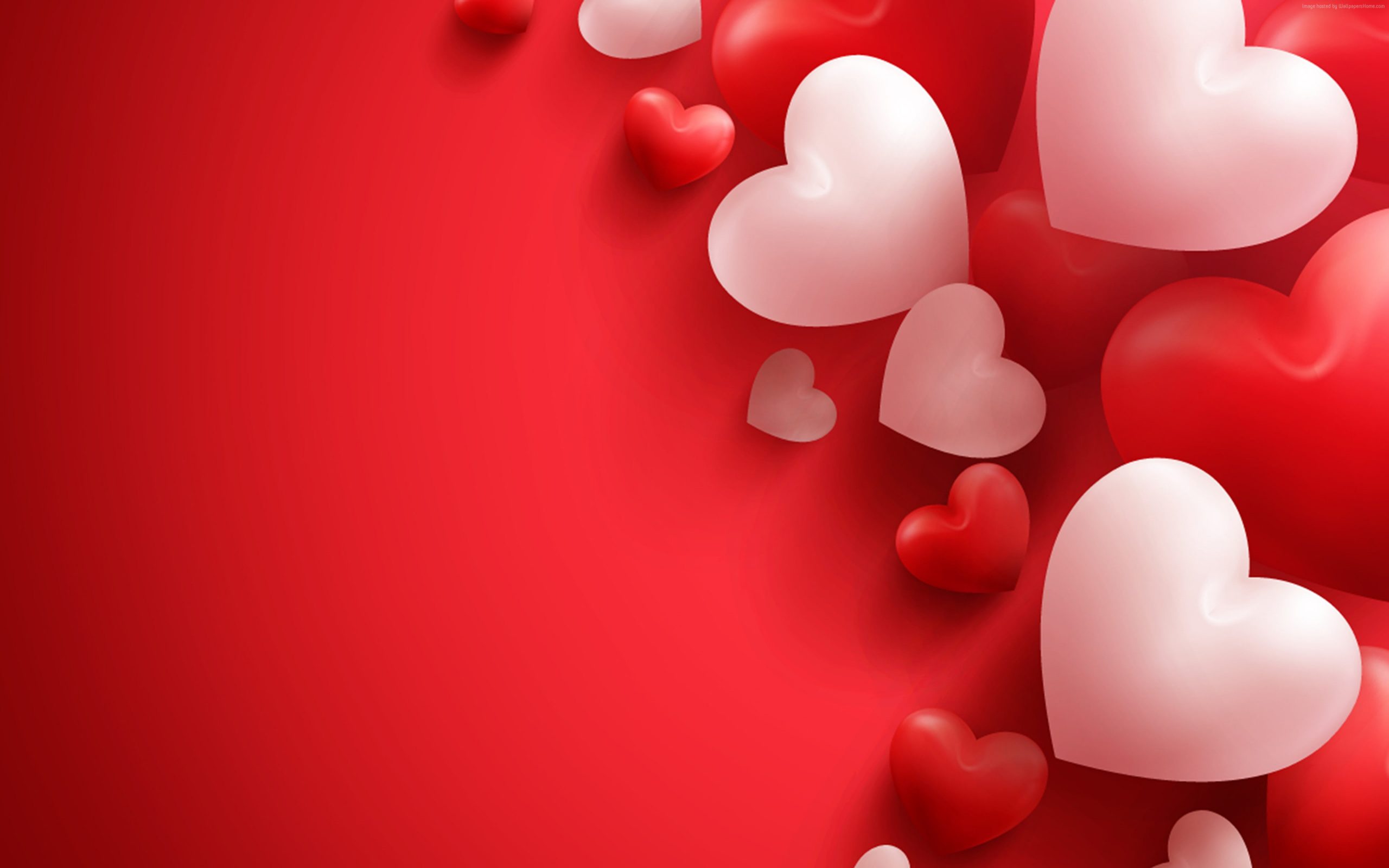 4k, heart, Valentines Day, love image, no people, red, balloon wallpaper