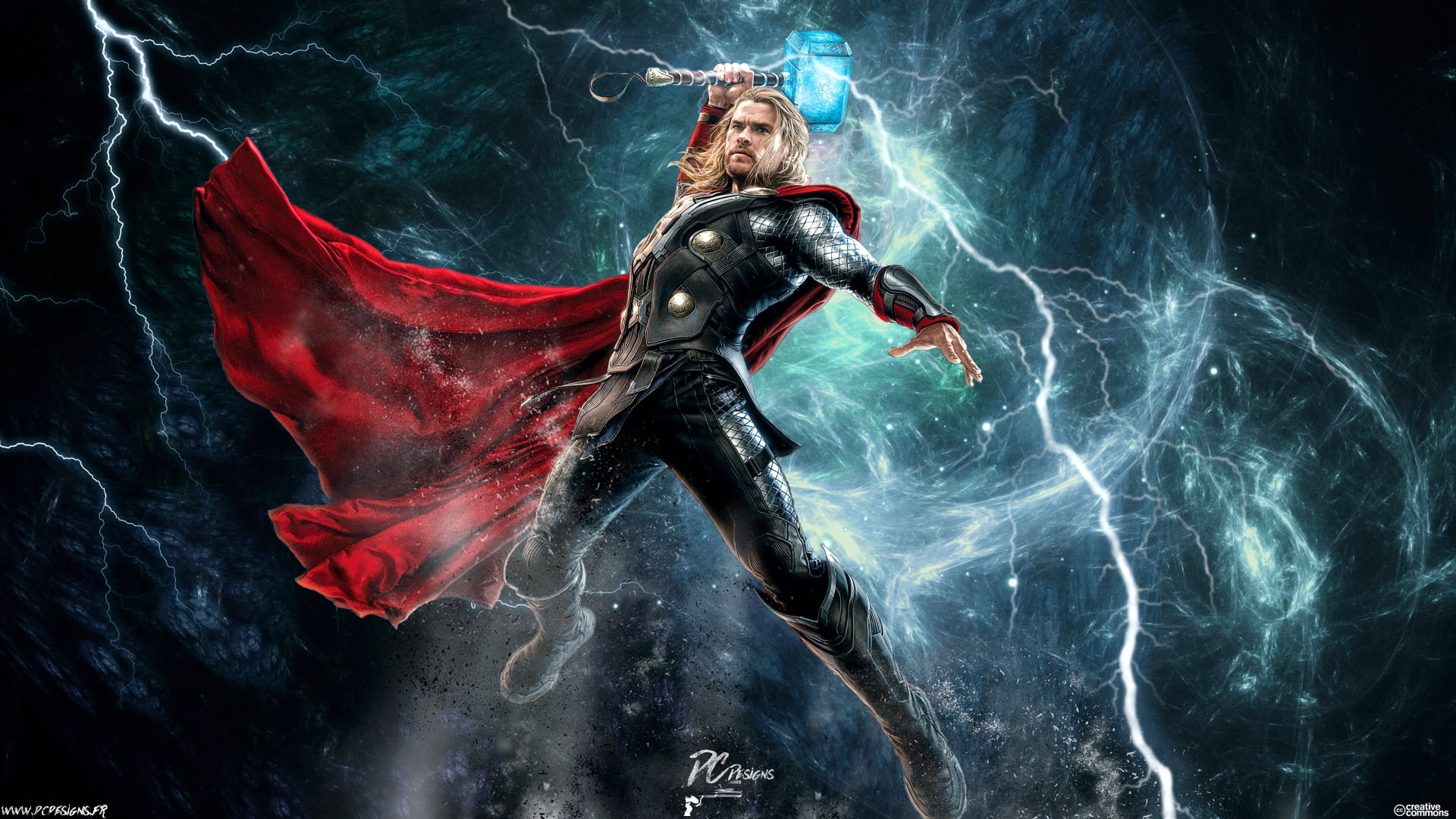 Marvel Thor digital wallpaper, Chris Hemsworth, Marvel Comics