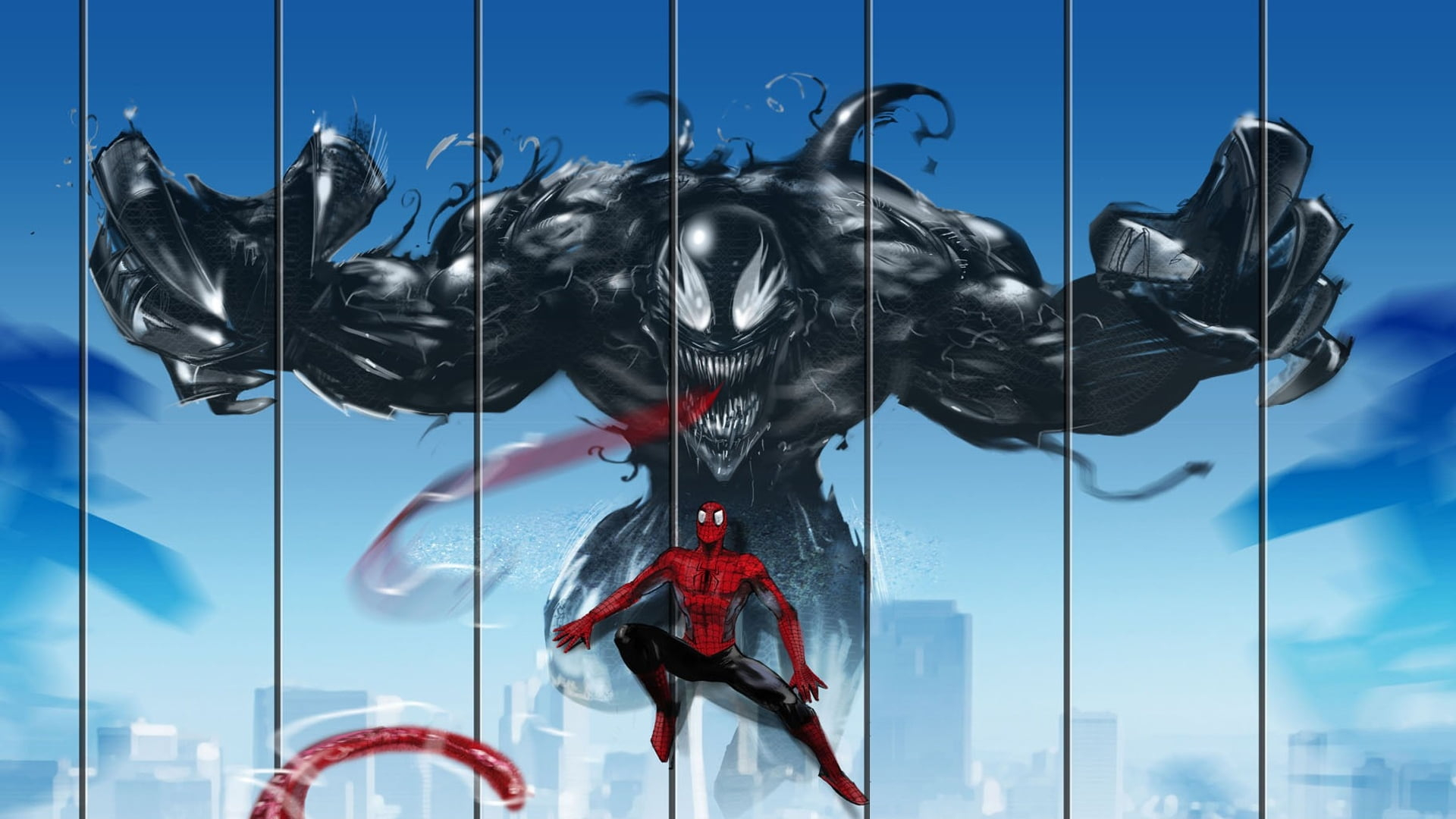 Marvel Venom and Spider-Man digital wallpaper, Marvel Comics