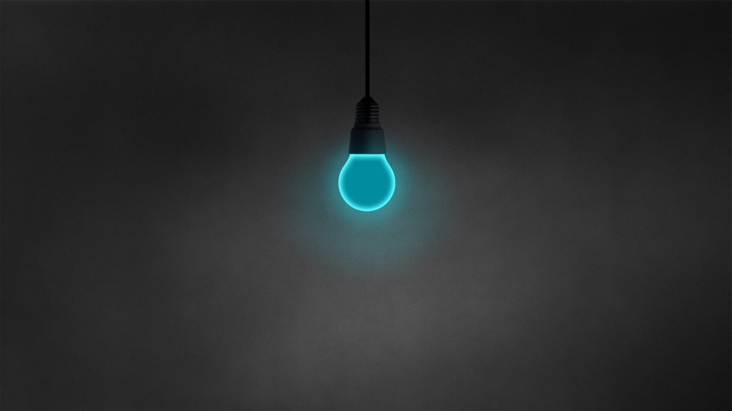 Black LED bulb wallpaper, minimalism, dark, simple, cyan, illuminated, electricity
