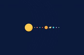 Solar system illustration wallpaper, minimalism, circle, geometric shape