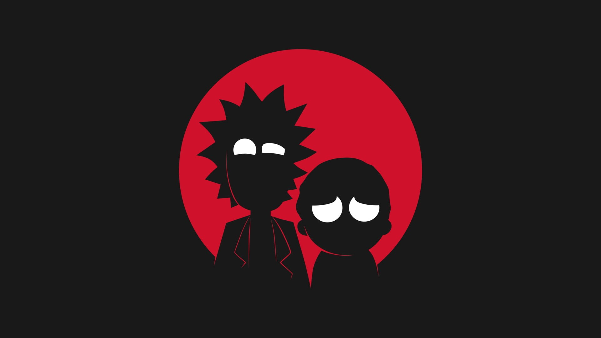 Rick and Morty silhouette wallpaper, untitled, cartoon, Adult Swim