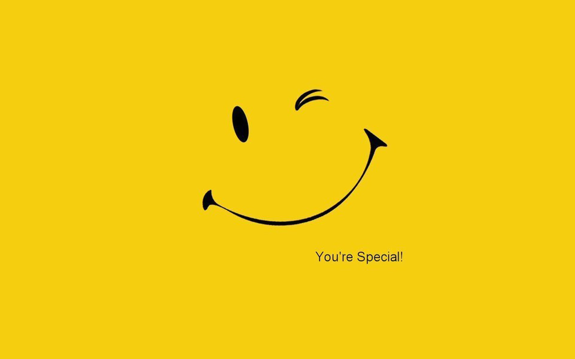 Emoji illustration wallpaper, motivational, minimalism, yellow, no people