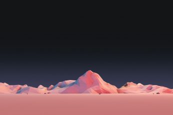 Pink mountain terrain wallpaper, illustration, mountains, low poly, minimalism