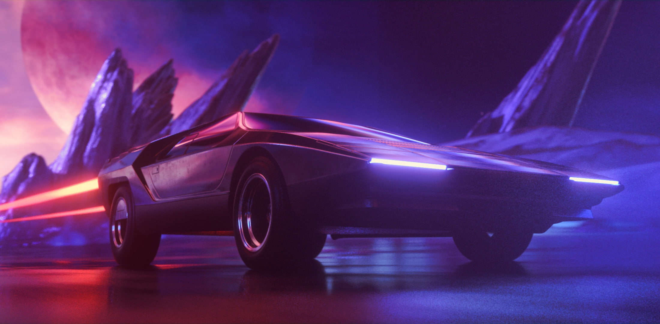 Synthwave wallpaper, Auto, Music, Neon, Machine, Background, Synth, Retrowave