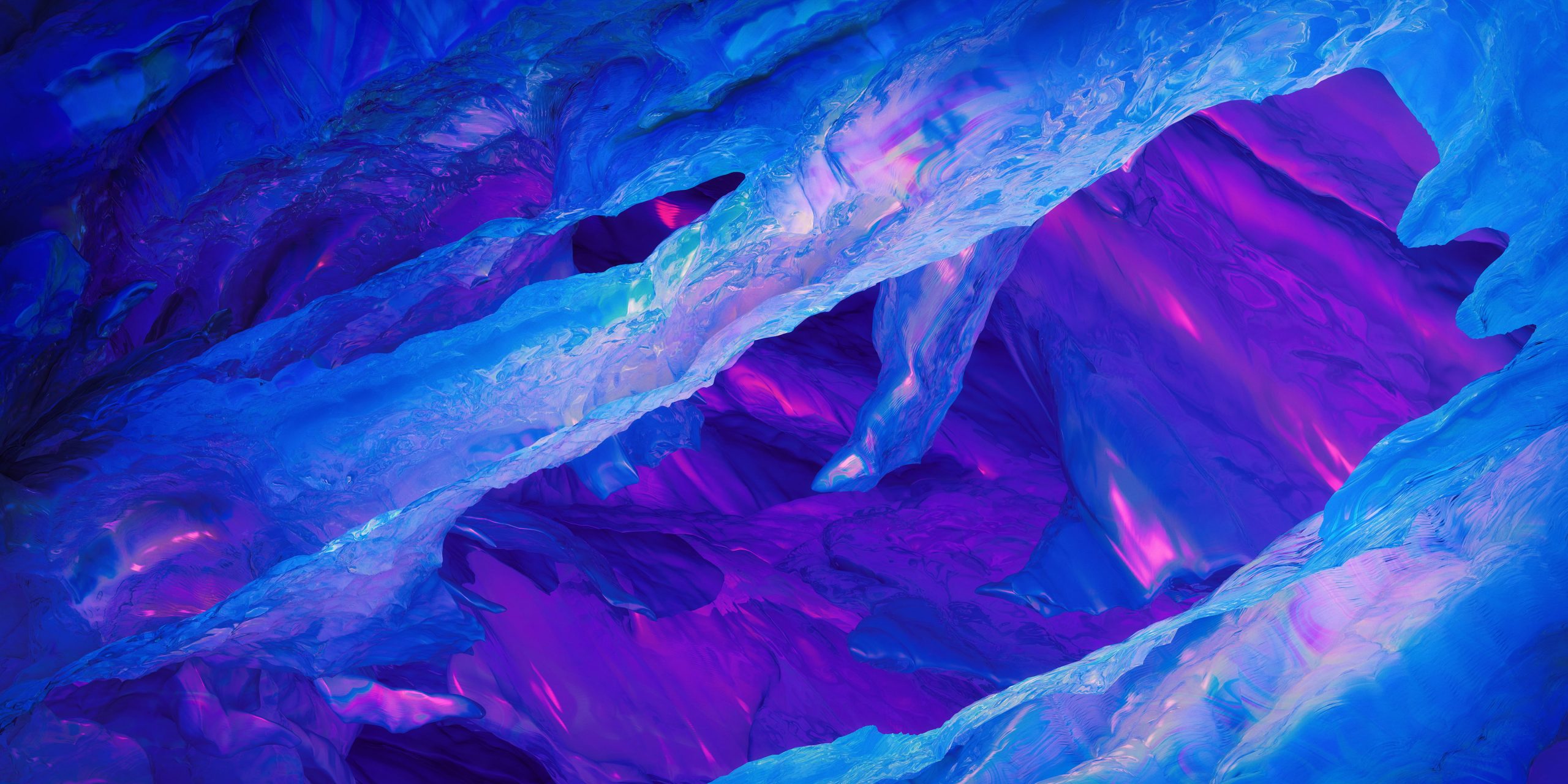 Blue wallpaper, OnePlus 5T, Stock, Ice, Purple, Neon, 4K, Frost