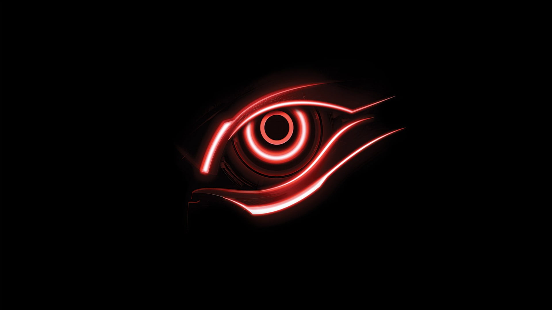Red halo headlight wallpaper, eye illustration, eyes, black background