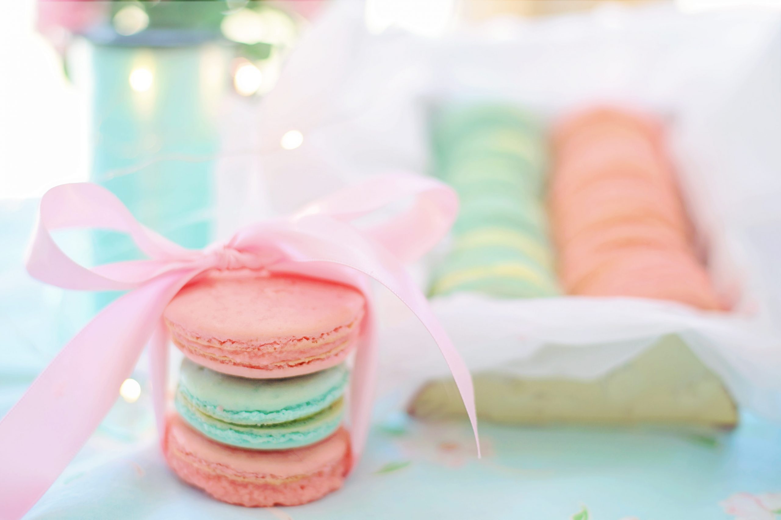 Macarons wallpaper, pink, aqua, pastels, cookies, biscuits, sweet, dessert