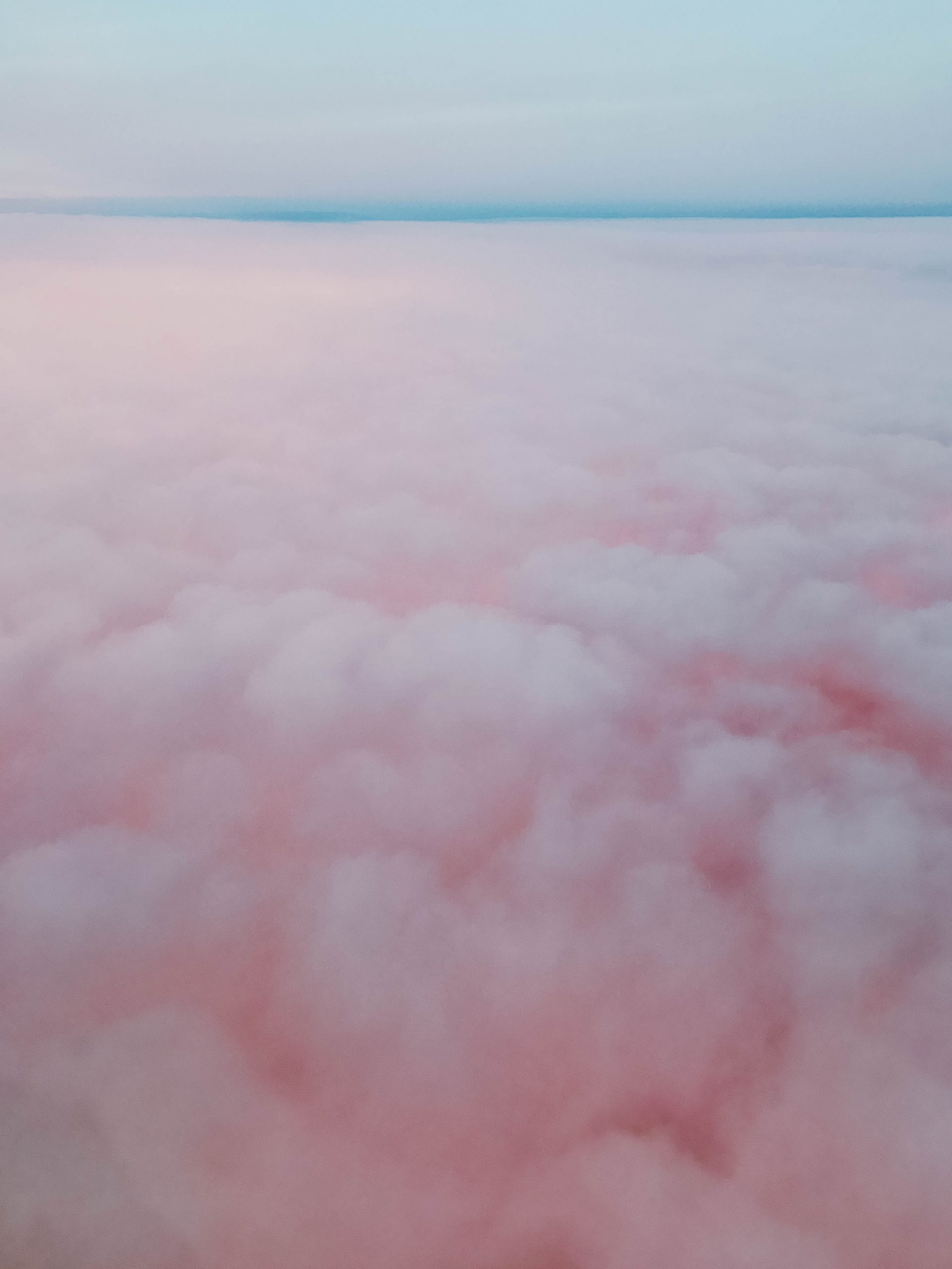 White clouds wallpaper, cotton candy, pink, sky, colorful, pastel, blue