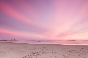 Gray sand wallpaper, sunset, beach, the sky, horizon, pink, seascape