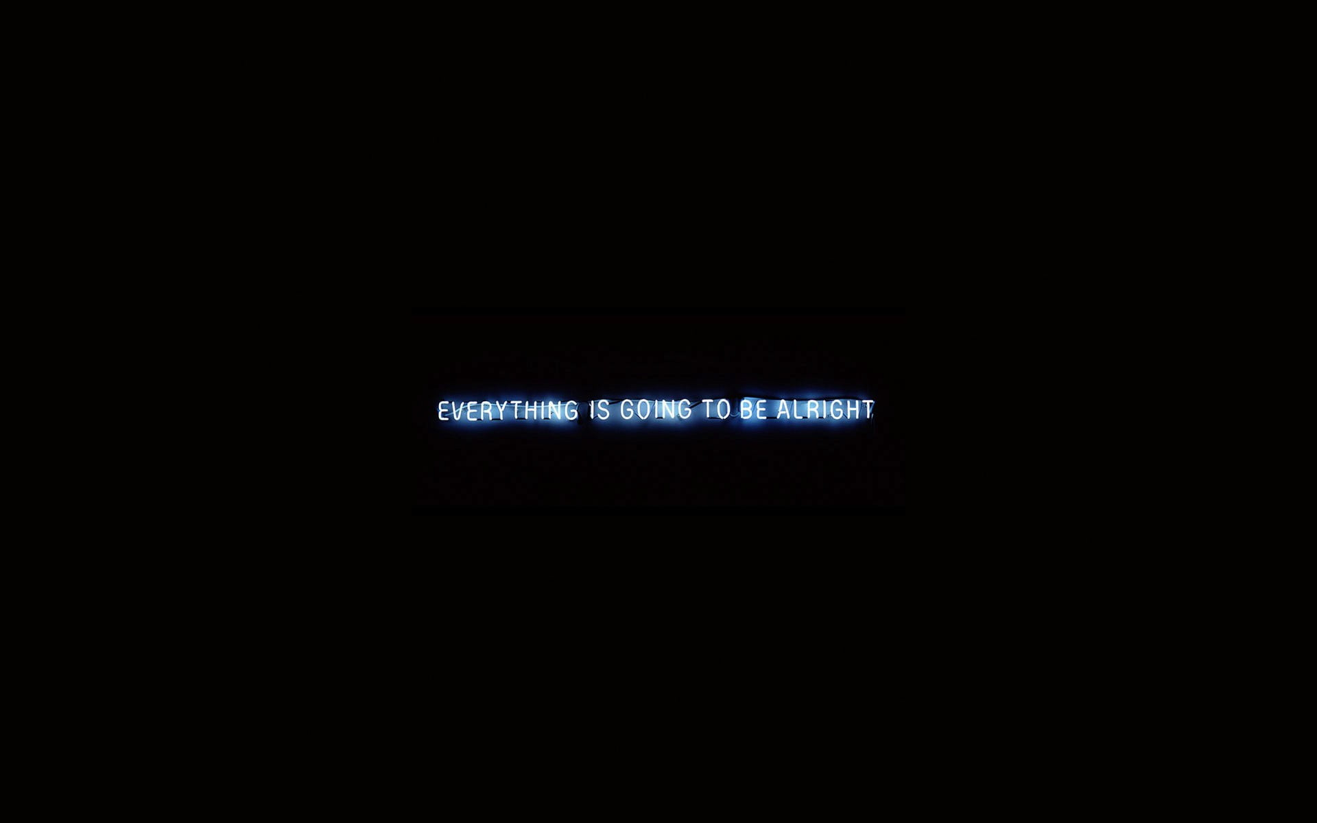 Everything is going to be alright wallpaper, black background, quote