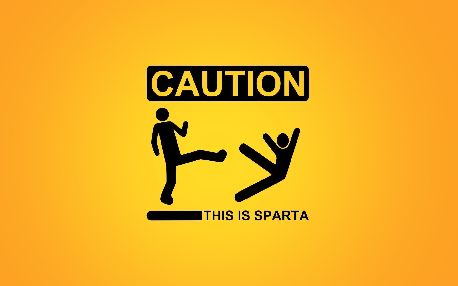 Caution this is Sparta wallpaper, yellow background, simple background
