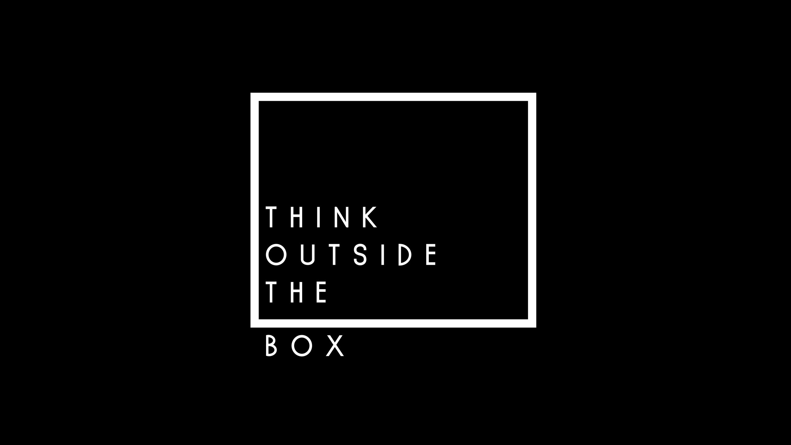 Think Outside the Box wallpaper, 4K, Popular quotes, 8K, Black