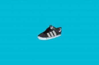 Unpaired black Adidas low-top sneaker wallpaper, anime, shoes, minimalism