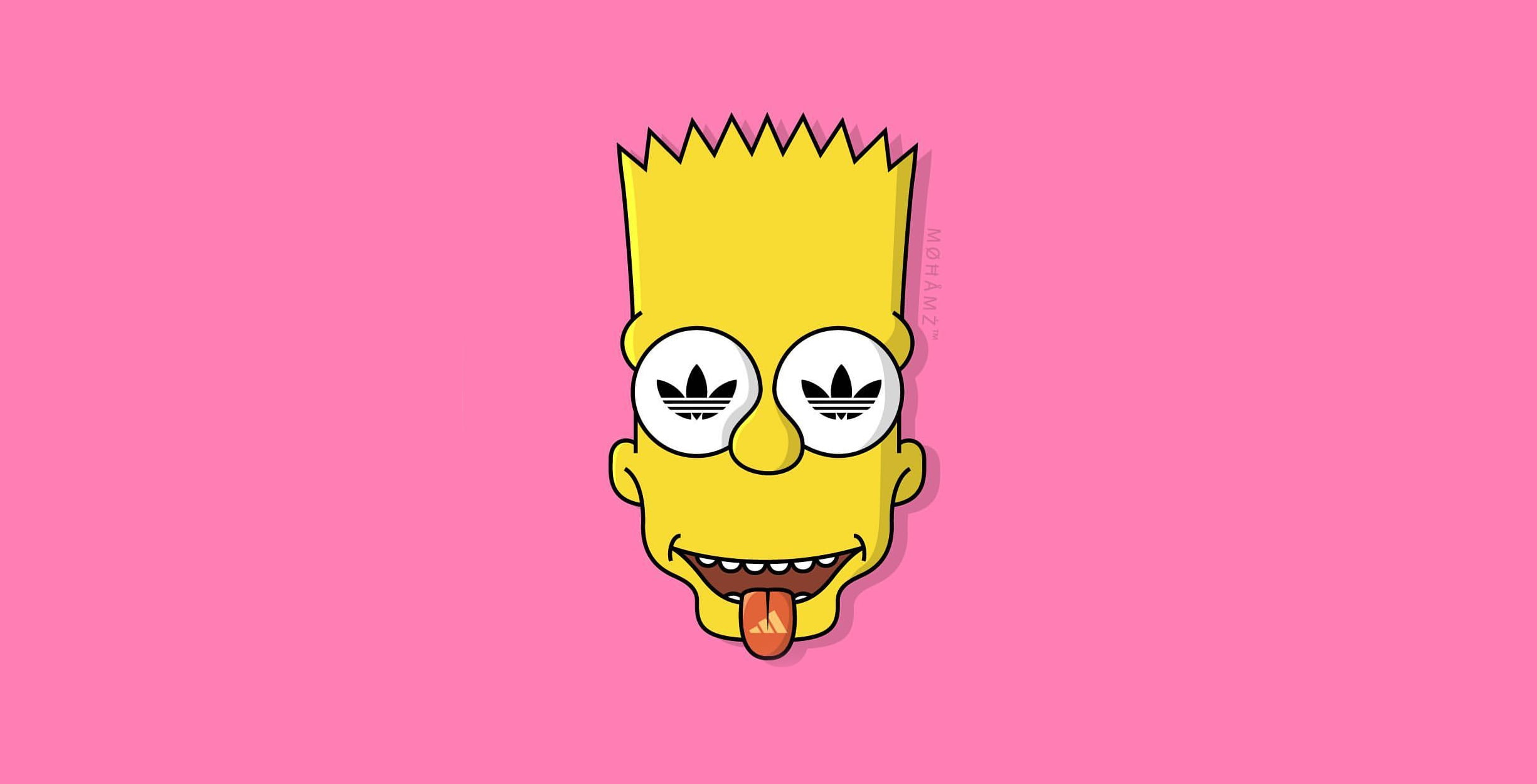 Adidas Simpsons Bart wallpaper, Minimalism, Figure, Language, Face