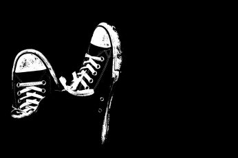 Black and white sneakers wallpaper, black and white converse all star low top sneakers