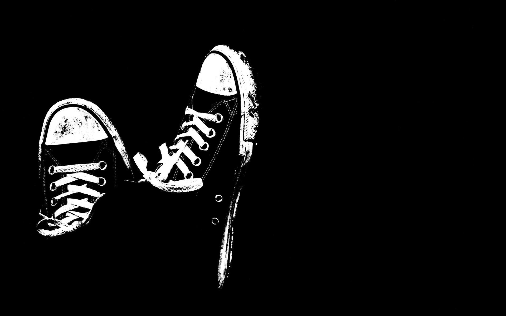 Black and white sneakers wallpaper, black and white converse all star low top sneakers, black and white converse all star low top sneakers, Empty