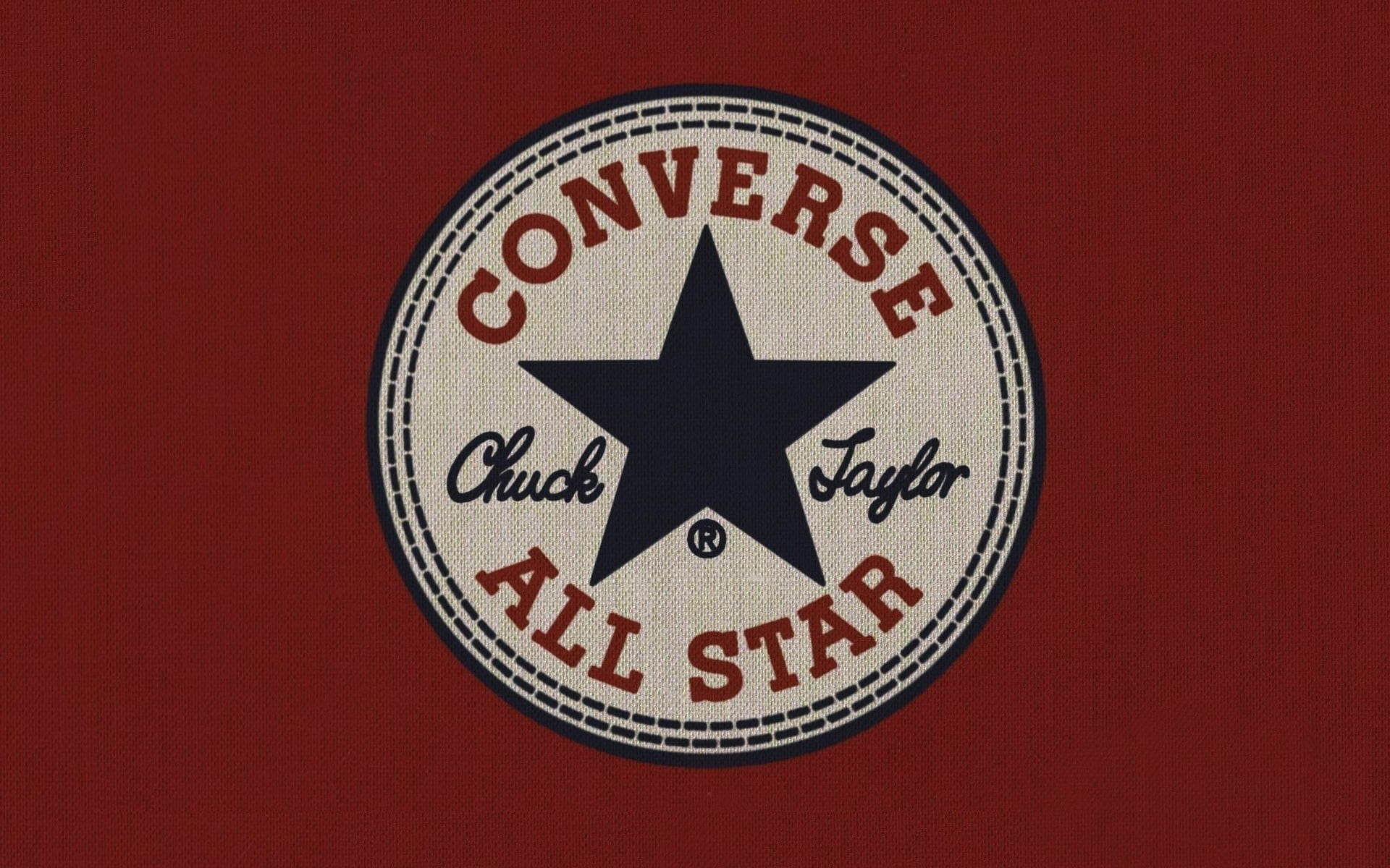 Converse All Star logo wallpaper, red background, artwork, communication