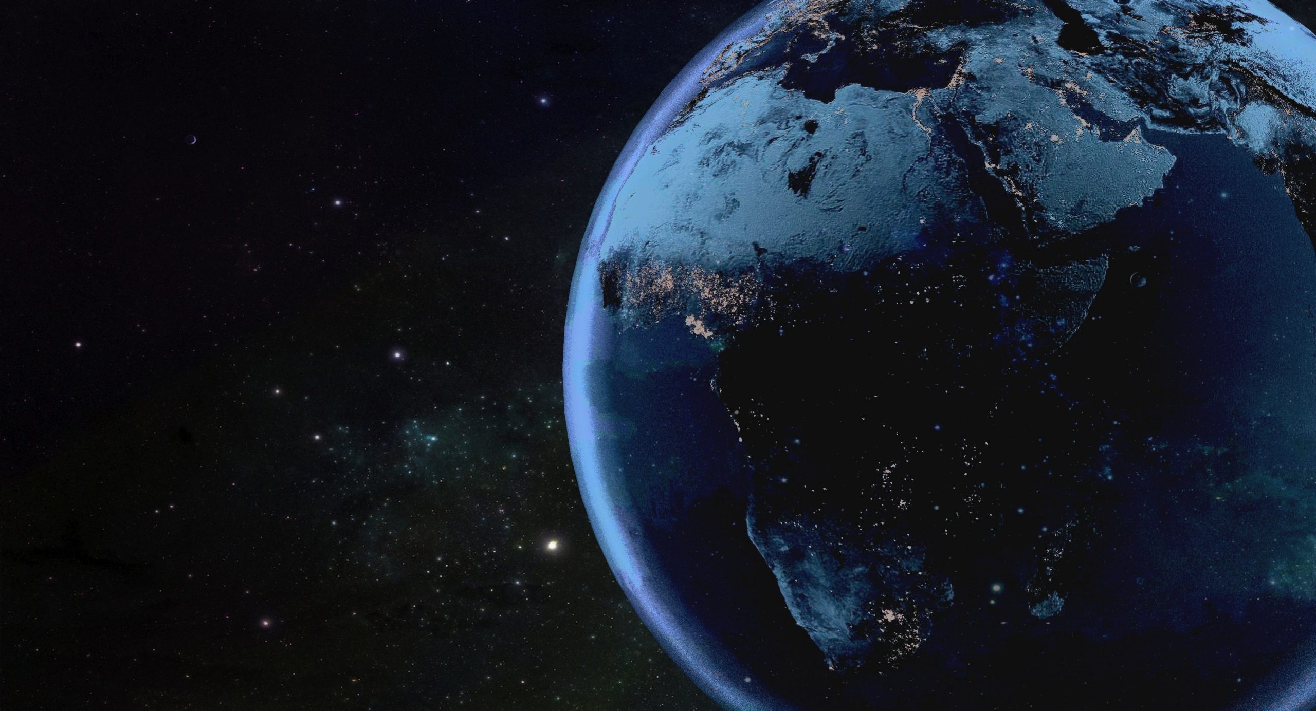Continent of Africa on planet earth graphic wallpaper, space