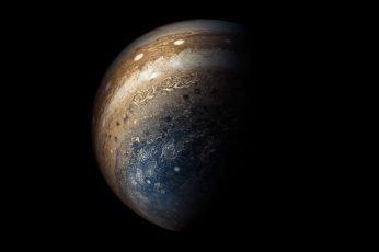 Planet illustration wallpaper, Jupiter, space, NASA, science, dark, blue