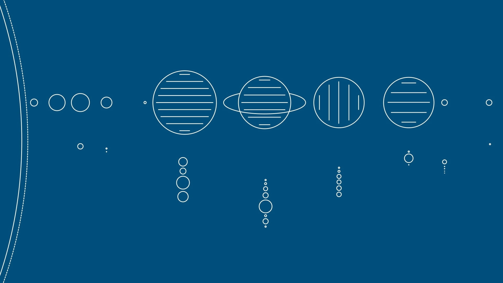 Blue background, simple, minimalism, abstract, Solar System