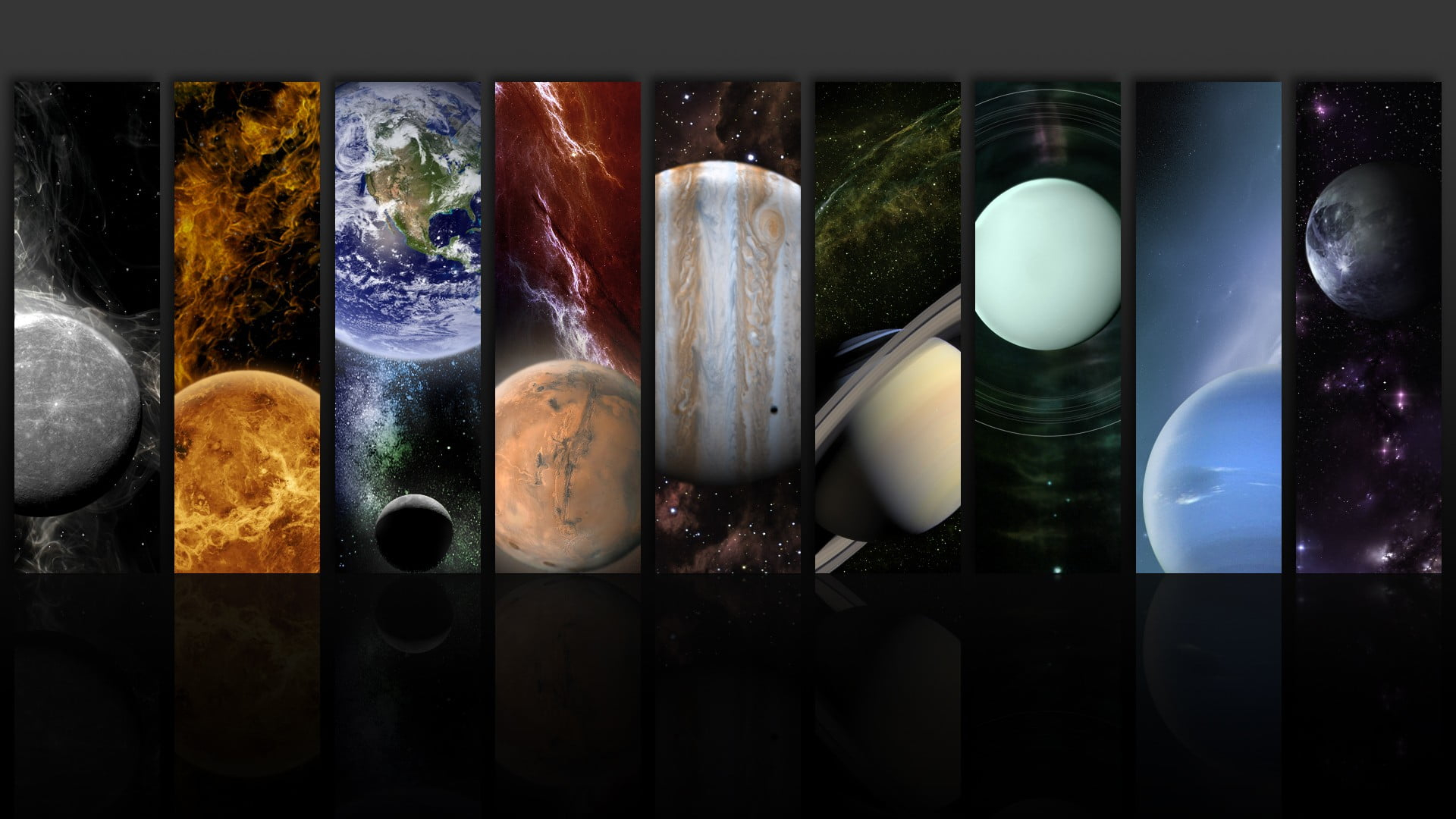 Assorted planets painting wallpaper, space, stars, Sun, Earth, Mercury