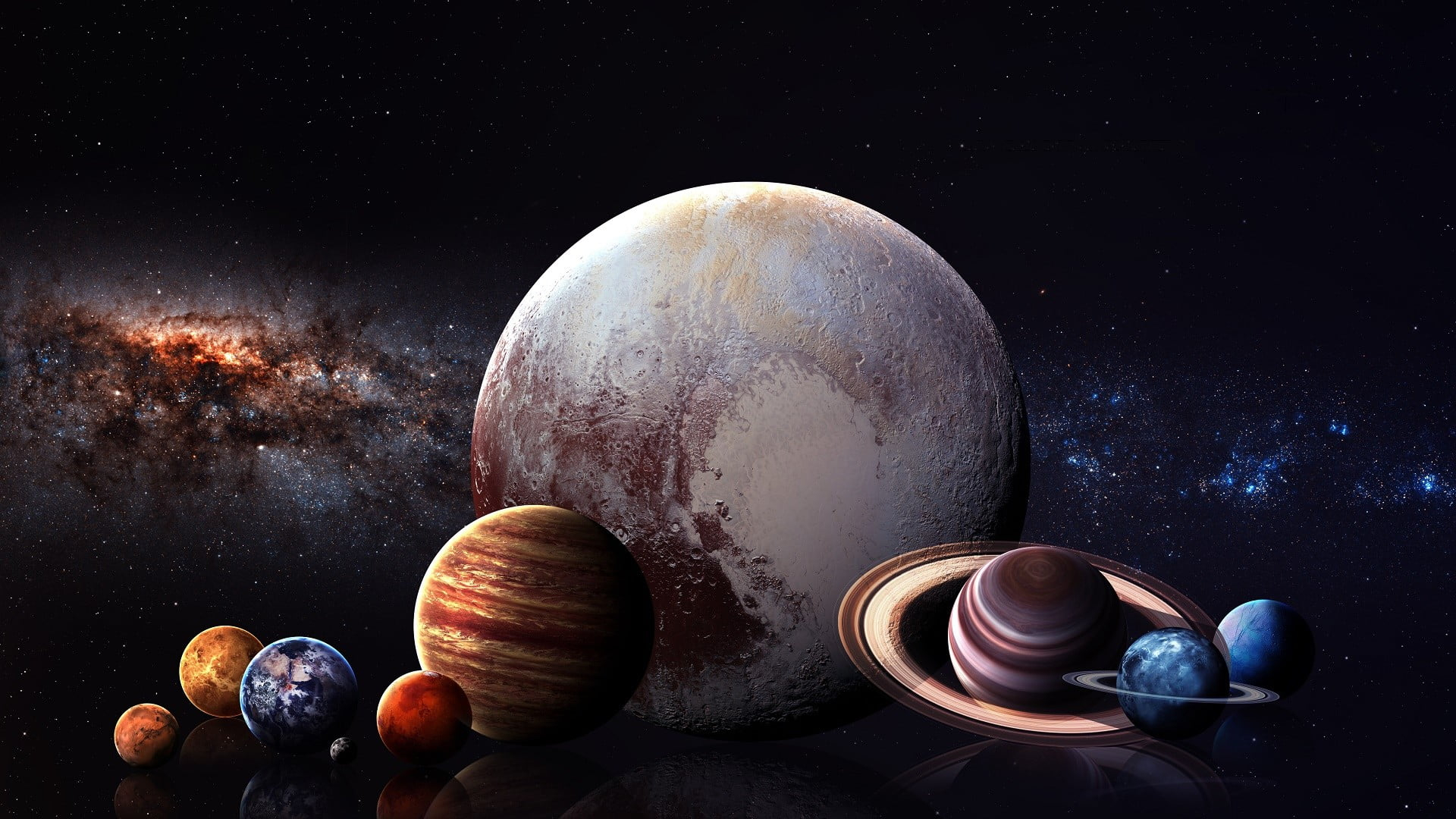 Assorted planet digital wallpaper, space, space art, Solar System
