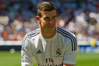 Gareth Bale wallpaper, Real Madrid, men’s white and black Adidas soccer jersey