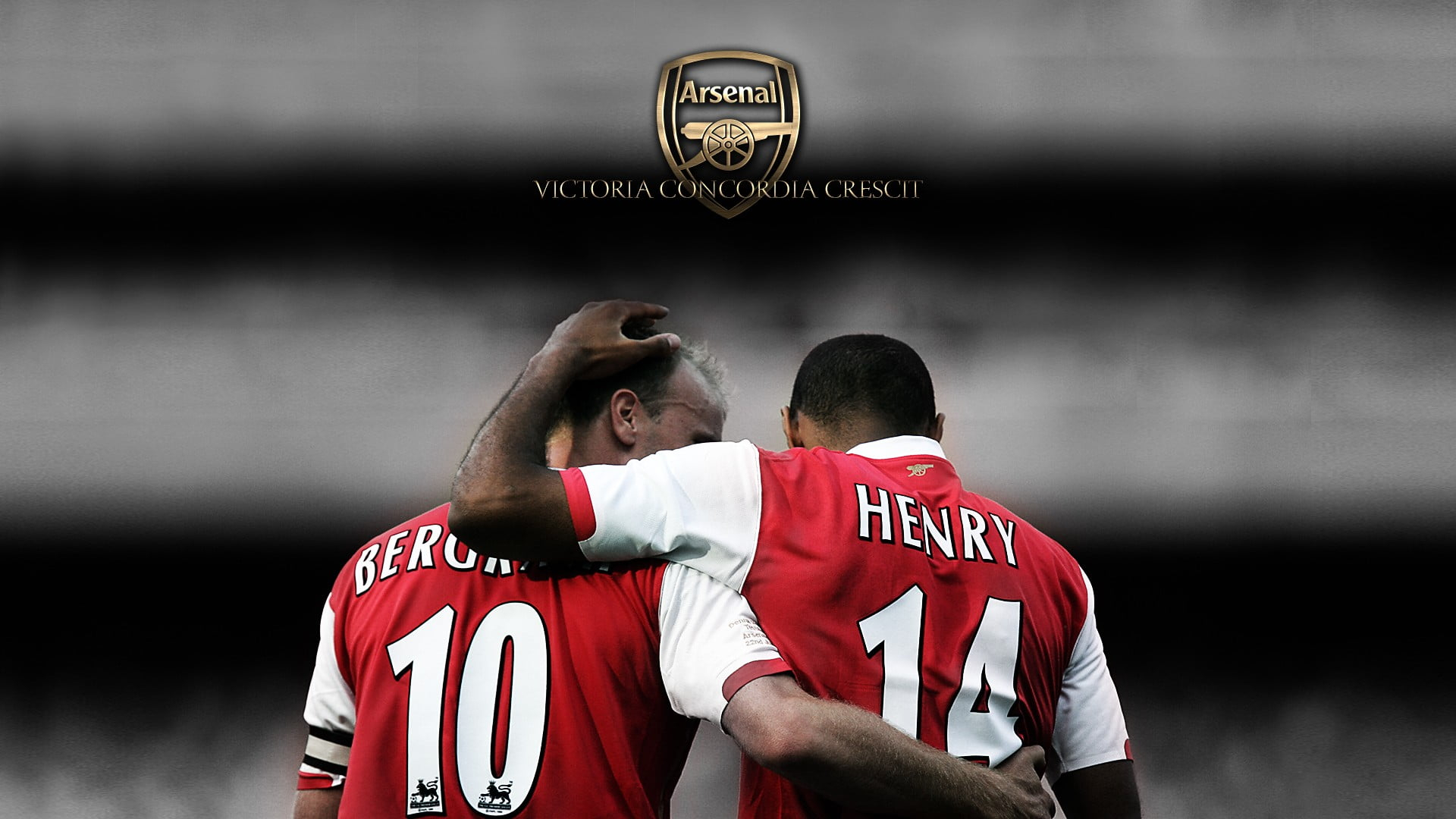 Arsenal Fc wallpaper, London, Thierry Henry, men's red and white crew-neck shirt