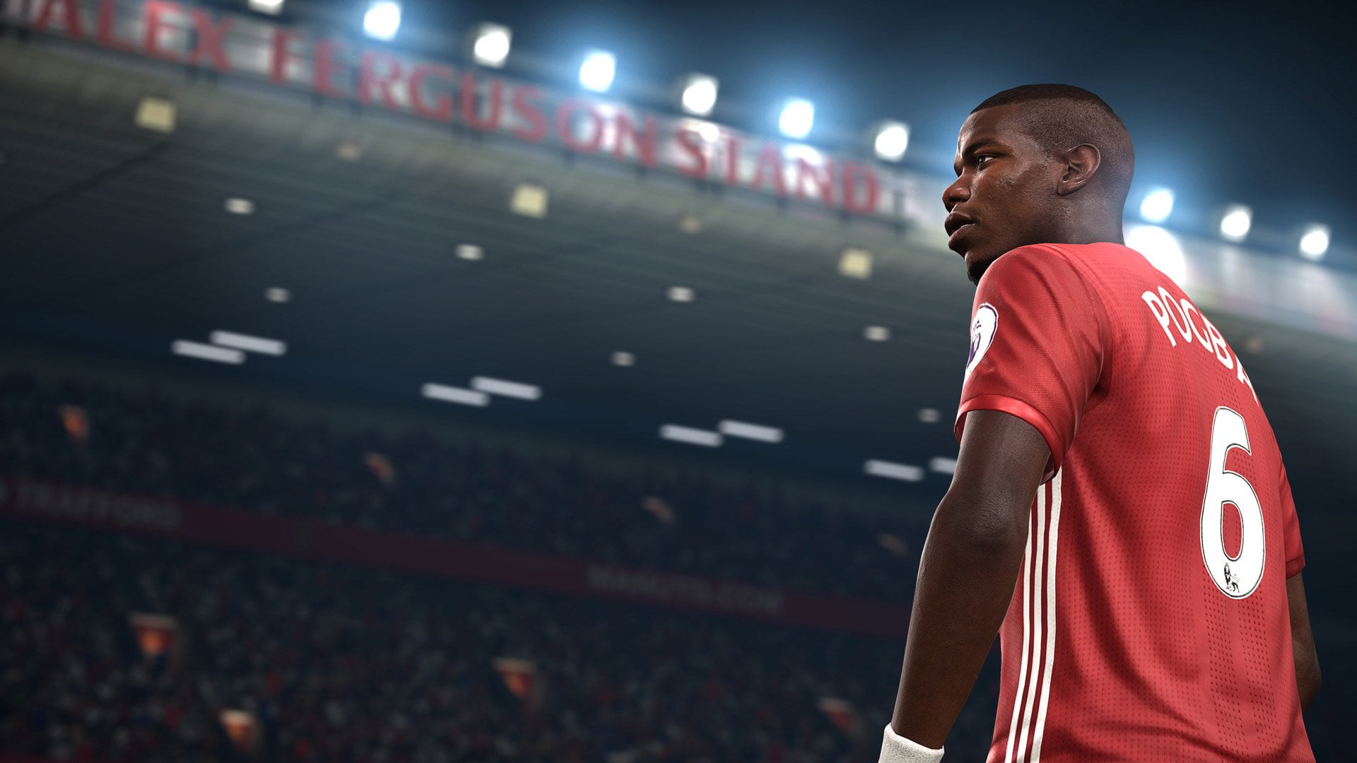 Video games wallpaper, FIFA, soccer, Paul Pogba, men's red and white jersey shirt