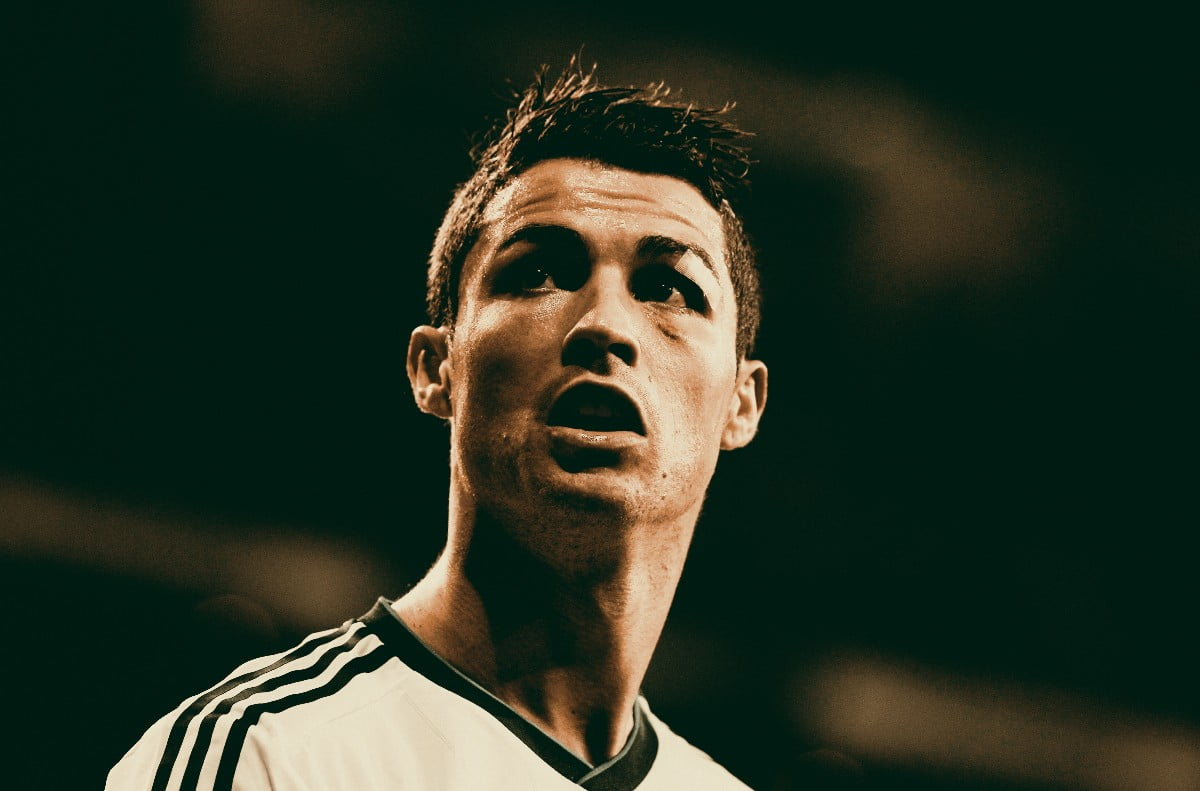 Cristiano Ronaldo wallpaper, Real Madrid, men's white Adidas jersey shirt,
